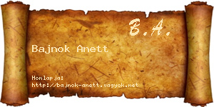 Bajnok Anett névjegykártya
